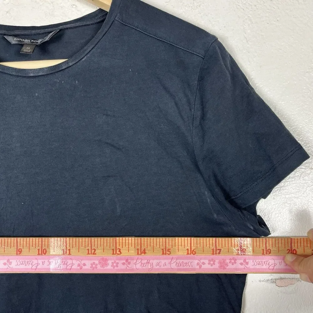 Banana Republic 100% Supima Cotton Black Crew Neck Tee Shirt Women’s M Soft
